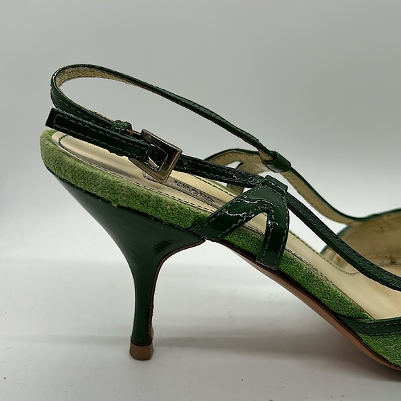 Prada Authenticated Vintage Green Pointed Toes Heels Shoes **Sz 37.5/US Sz 7.5** - Picture 6 of 14